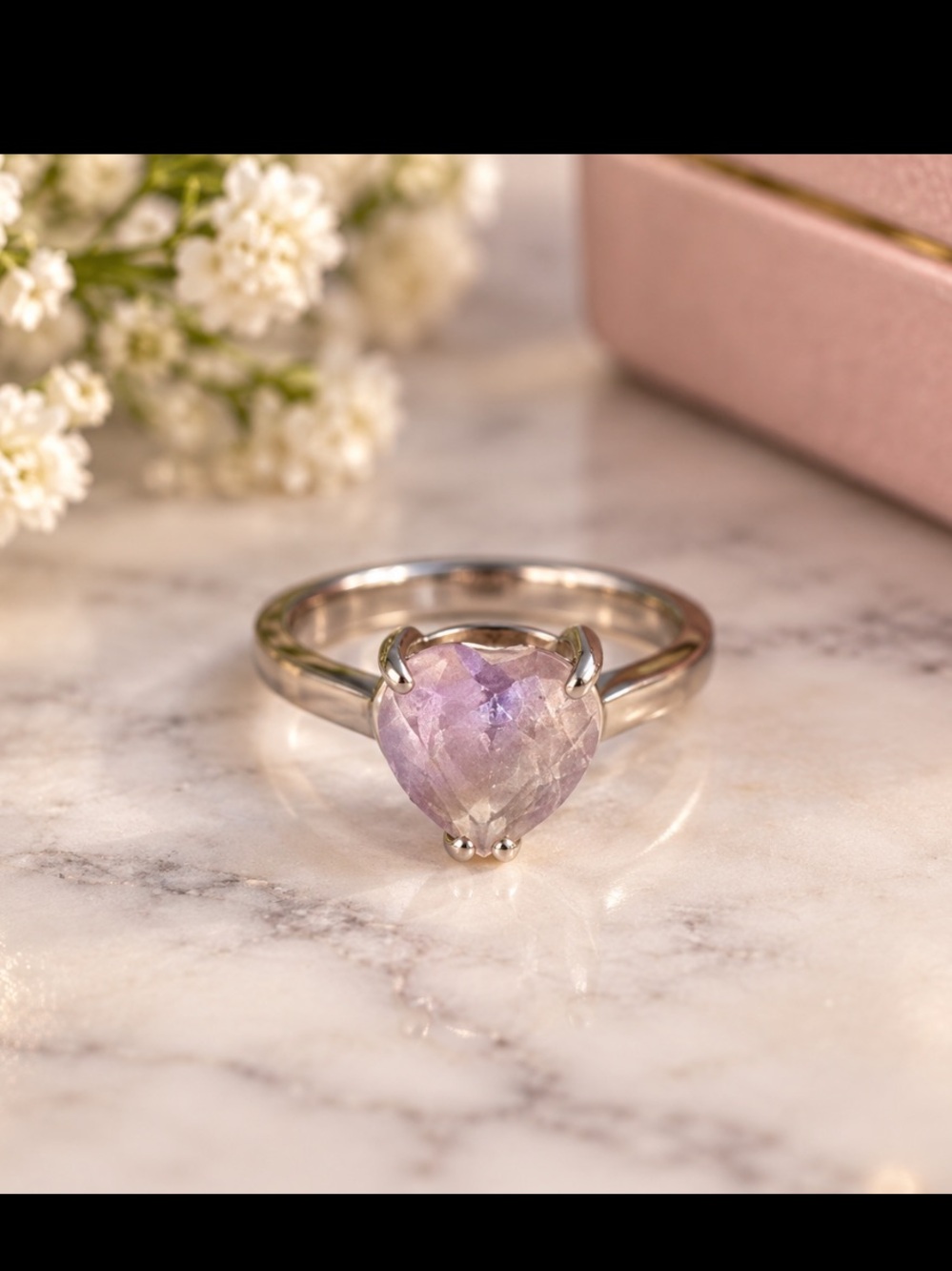 Sterling silver stamped gem stone ring size 6.5